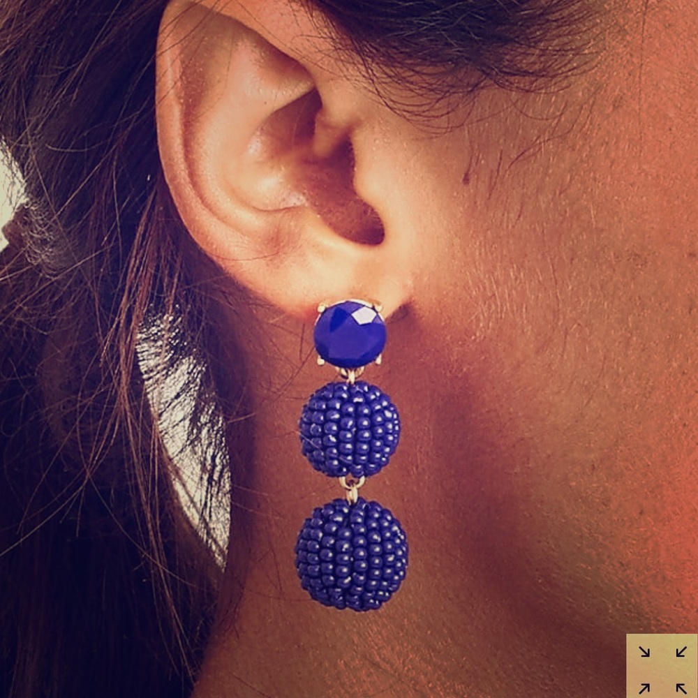 ✨Sold✨New J.Crew Black Beaded Orb Earrings